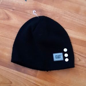 Kids Black knit Beanie Cap Hat CATERPILLAR